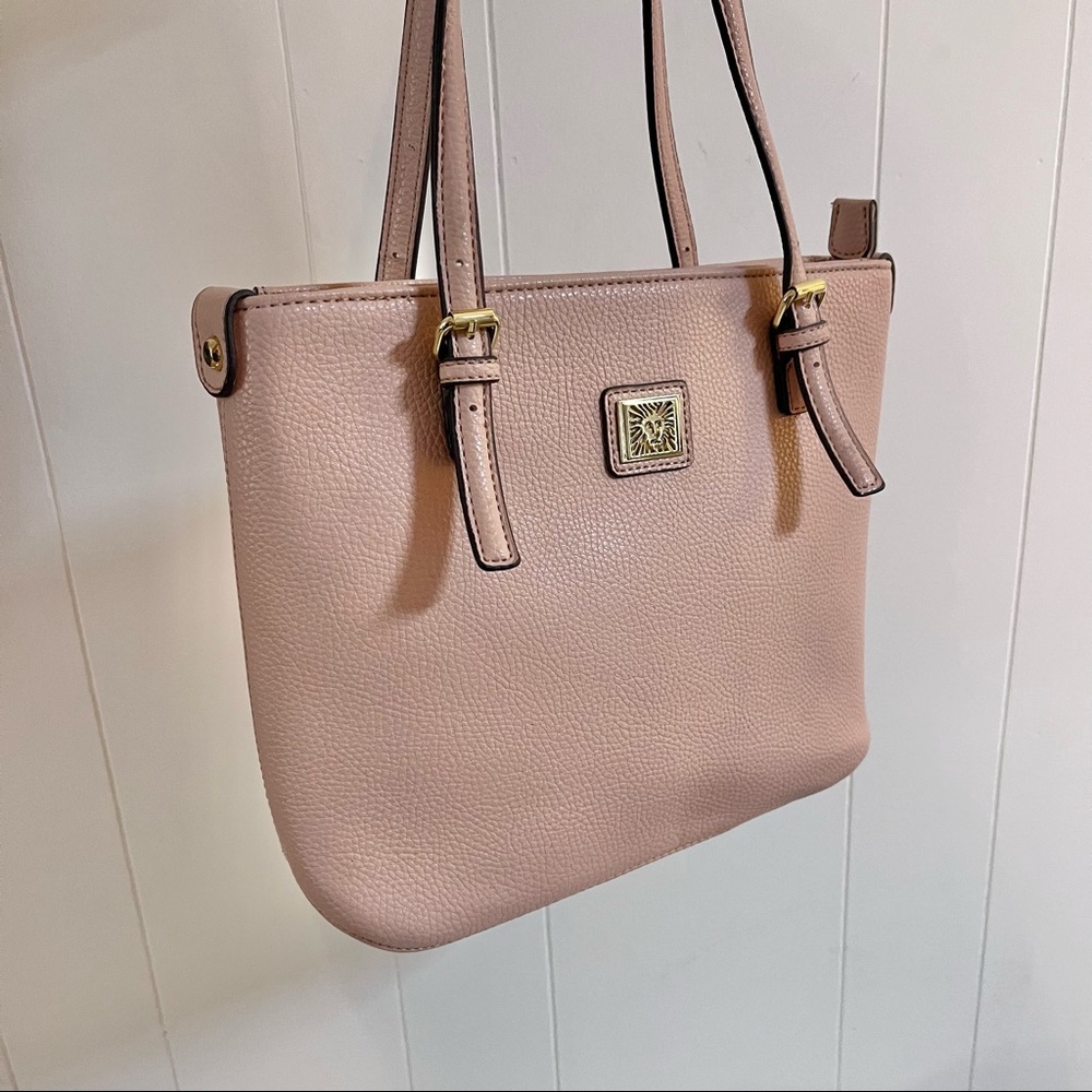 Blush pink pale pink dusty rose cream Anne Klein handbag purse